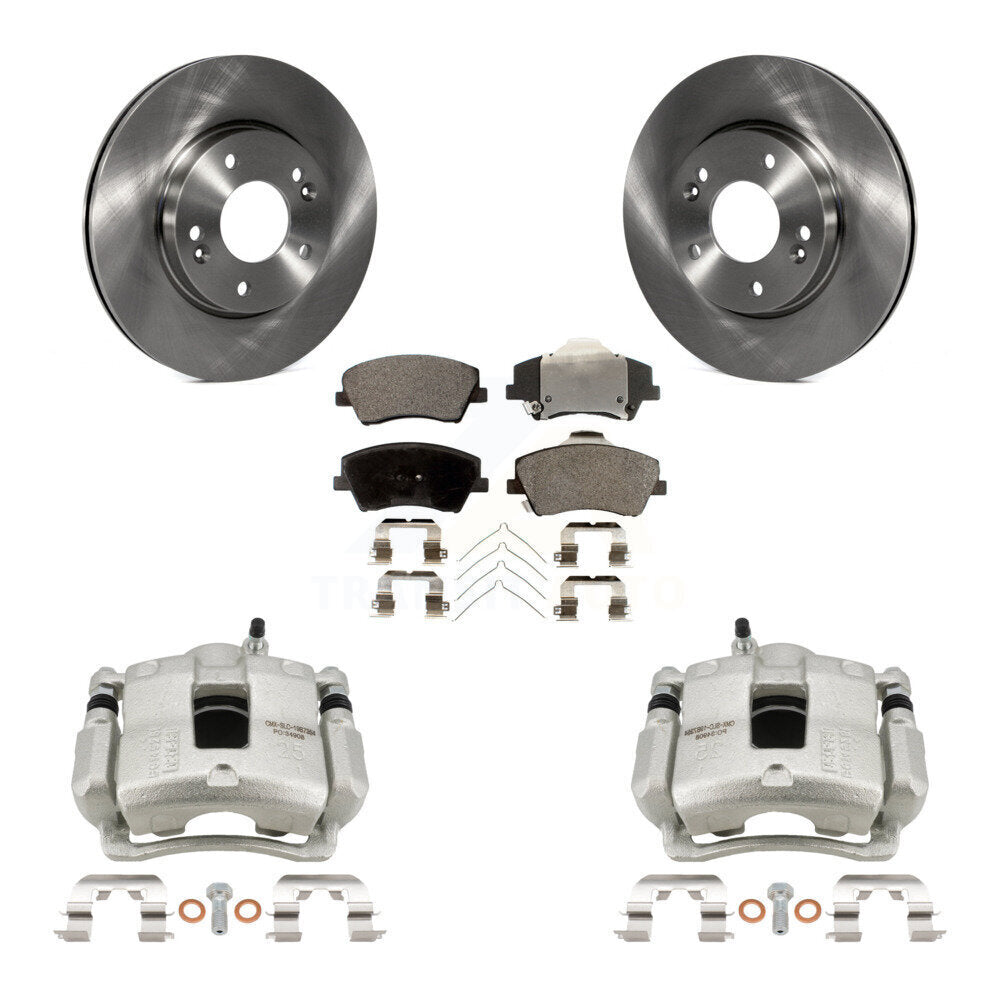 Front Disc Brake Caliper Rotors And Semi-Metallic Pads Kit For Hyundai Elantra KC8-100355P