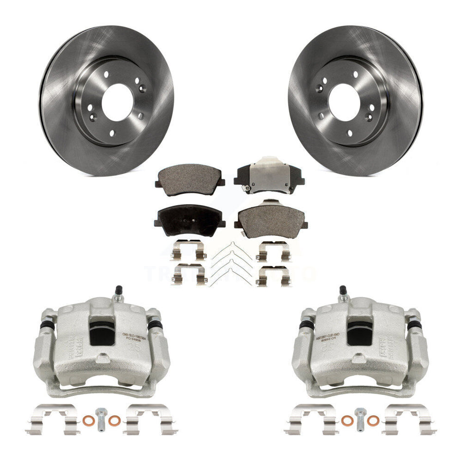 Front Disc Brake Caliper Rotors And Semi-Metallic Pads Kit For Hyundai Elantra KC8-100355P