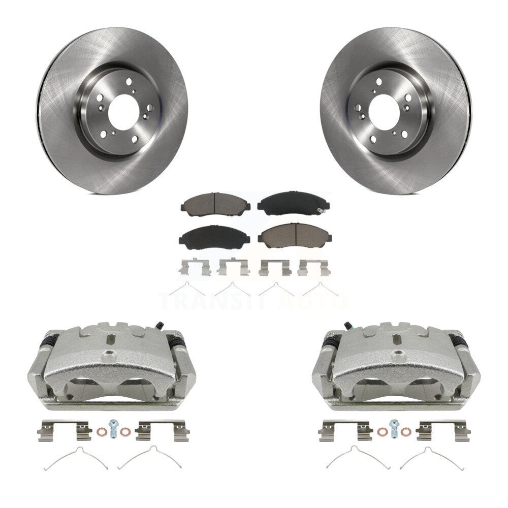 Front Disc Brake Caliper Rotors And Ceramic Pads Kit For 2009-2015 Honda Pilot KC8-100356C