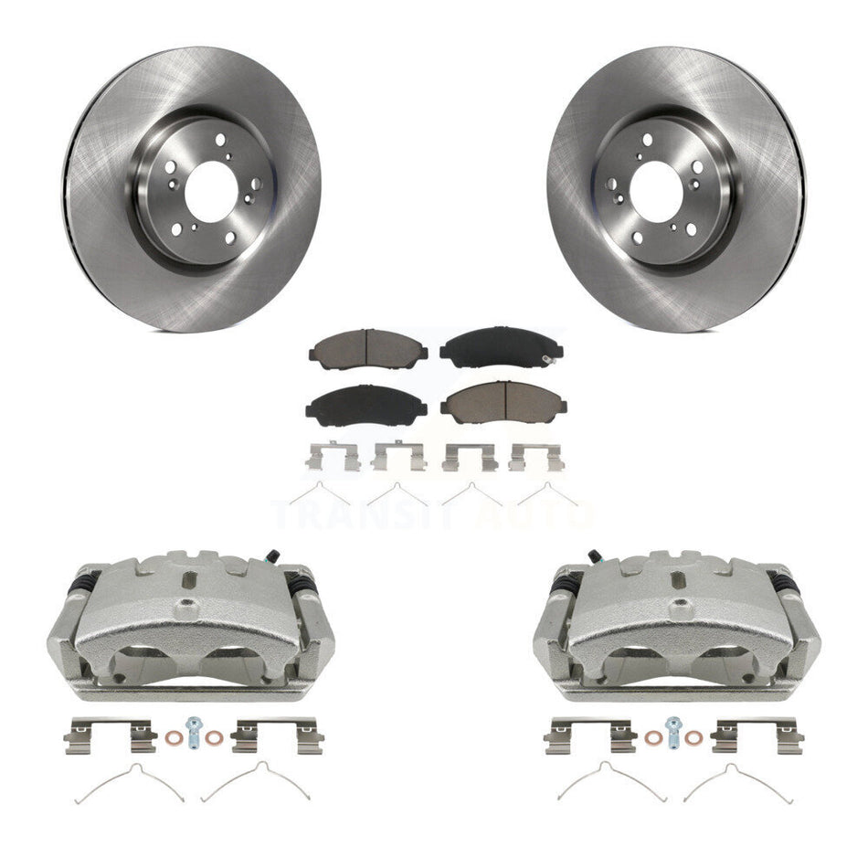 Front Disc Brake Caliper Rotors And Ceramic Pads Kit For 2009-2015 Honda Pilot KC8-100356C