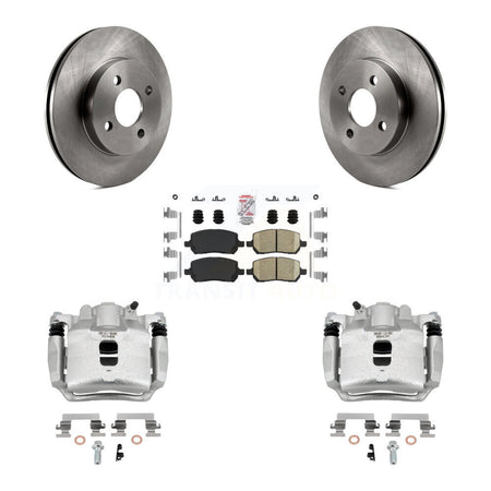 Front Disc Brake Caliper Rotor & Ceramic Pad Kit For Saturn Ion Chevrolet Cobalt Pontiac KC8-100356N