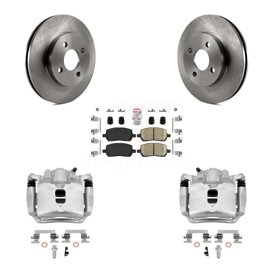Front Disc Brake Caliper Rotor & Ceramic Pad Kit For Saturn Ion Chevrolet Cobalt Pontiac KC8-100356N