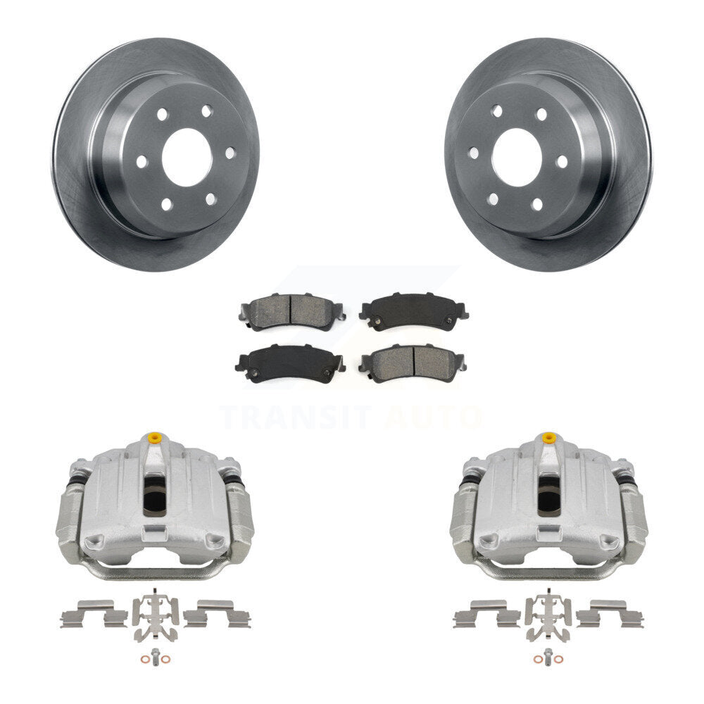 Rear Brake Caliper Rotor & Semi-Metallic Pad Kit For Chevrolet GMC Silverado 1500 Sierra KC8-100356S
