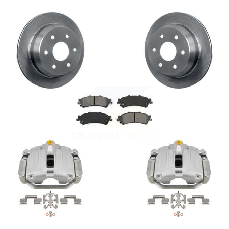 Rear Brake Caliper Rotor & Semi-Metallic Pad Kit For Chevrolet GMC Silverado 1500 Sierra KC8-100356S