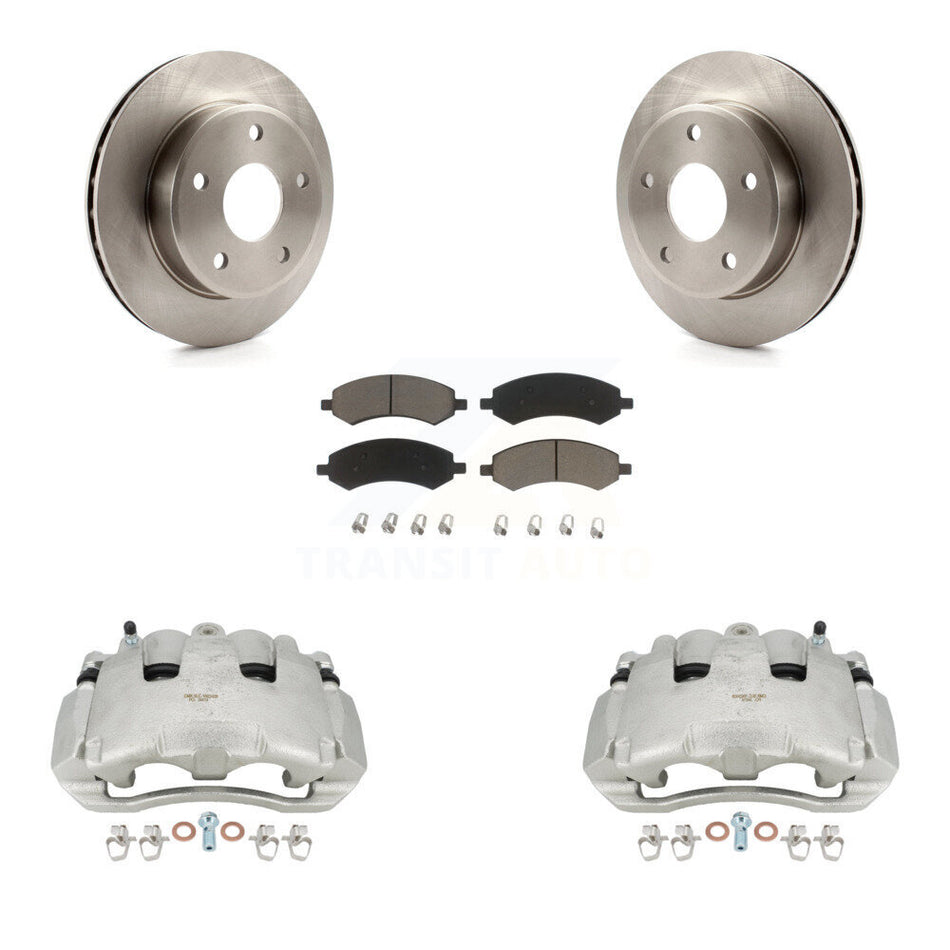 Front Disc Brake Caliper Rotors And Ceramic Pads Kit For Dodge Dakota Mitsubishi Raider KC8-100357C