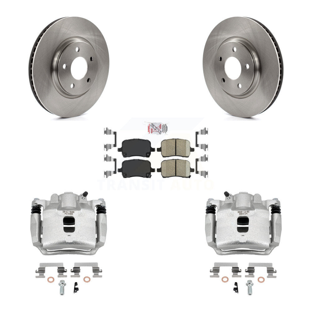 Front Brake Caliper Rotor Ceramic Pad Kit For Pontiac Pursuit 2.2L With Rear Disc Brakes KC8-100357N