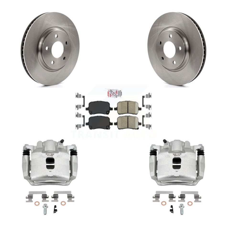 Front Brake Caliper Rotor Ceramic Pad Kit For Pontiac Pursuit 2.2L With Rear Disc Brakes KC8-100357N