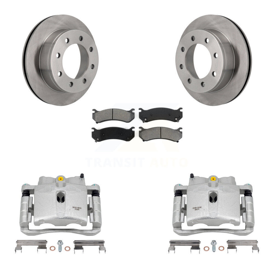 Rear Disc Brake Caliper Rotors And Semi-Metallic Pads Kit For Chevrolet Silverado 2500 HD GMC Sierra 3500 Classic Suburban Yukon XL Avalanche KC8-100357S
