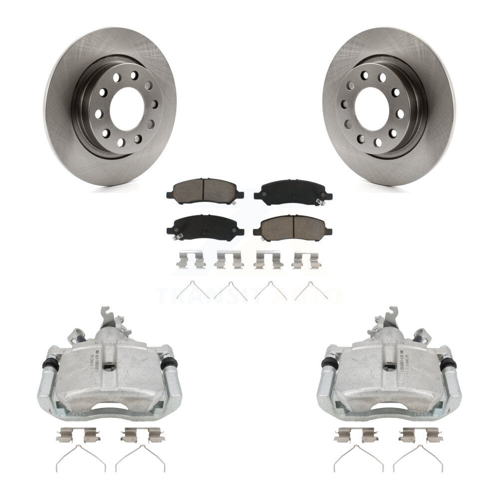 Rear Disc Brake Caliper Rotors And Ceramic Pads Kit For 2013-2016 Dodge Dart KC8-100358C