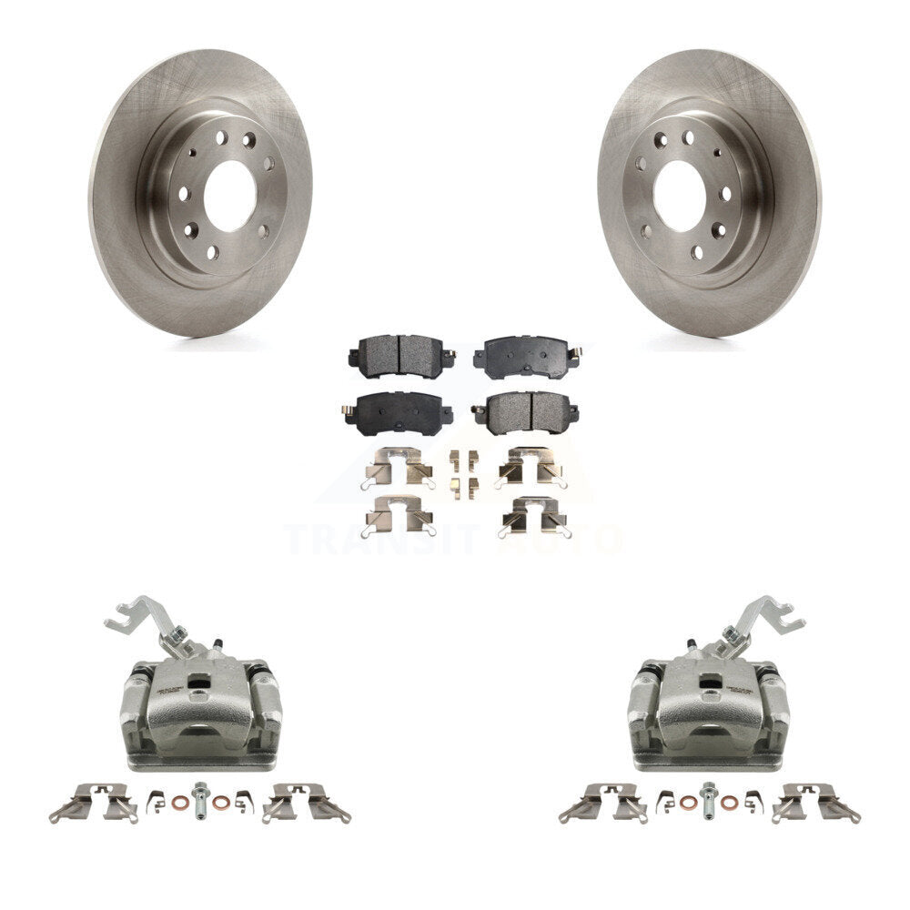 Rear Disc Brake Caliper Rotors And Ceramic Pads Kit For 2016-2018 Mazda CX-3 KC8-100361T