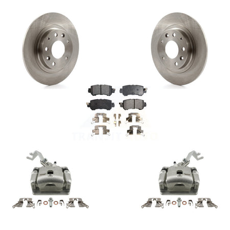 Rear Disc Brake Caliper Rotors And Ceramic Pads Kit For 2016-2018 Mazda CX-3 KC8-100361T