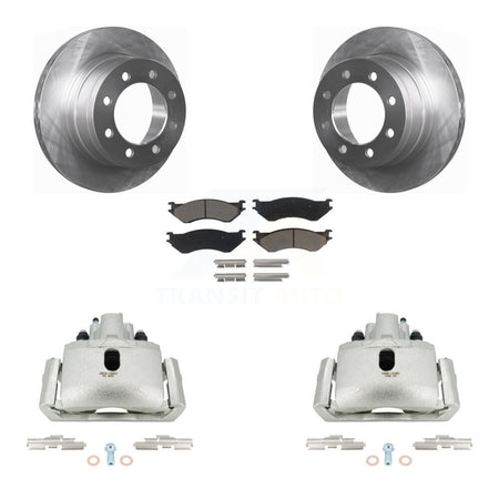 Rear Disc Brake Caliper Rotors And Ceramic Pads Kit For Dodge Ram 1500 With 8 Lug Wheels KC8-100362C