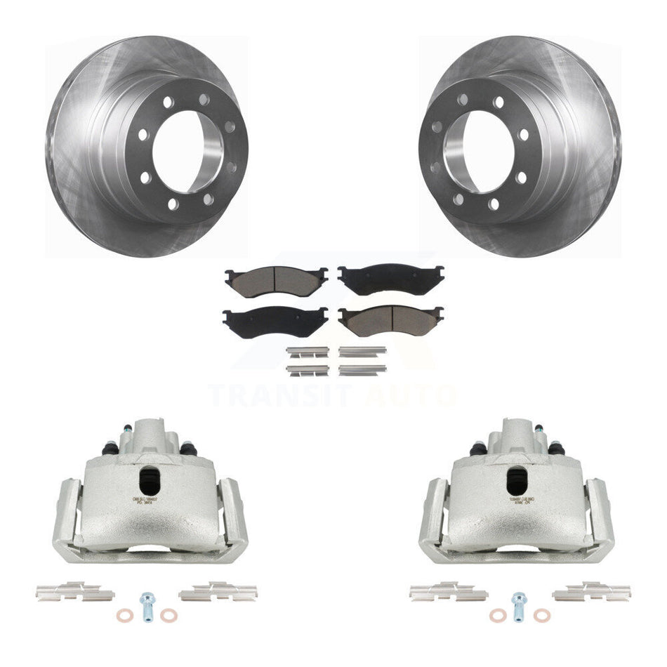 Rear Disc Brake Caliper Rotors And Ceramic Pads Kit For Dodge Ram 1500 With 8 Lug Wheels KC8-100362C