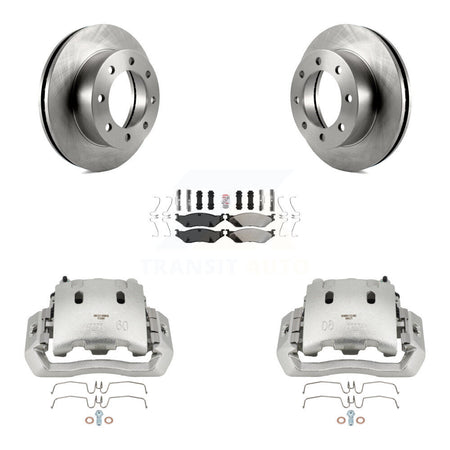 Front Disc Brake Caliper Rotors And Semi-Metallic Pads Kit For Ford F-450 Super Duty KC8-100362N