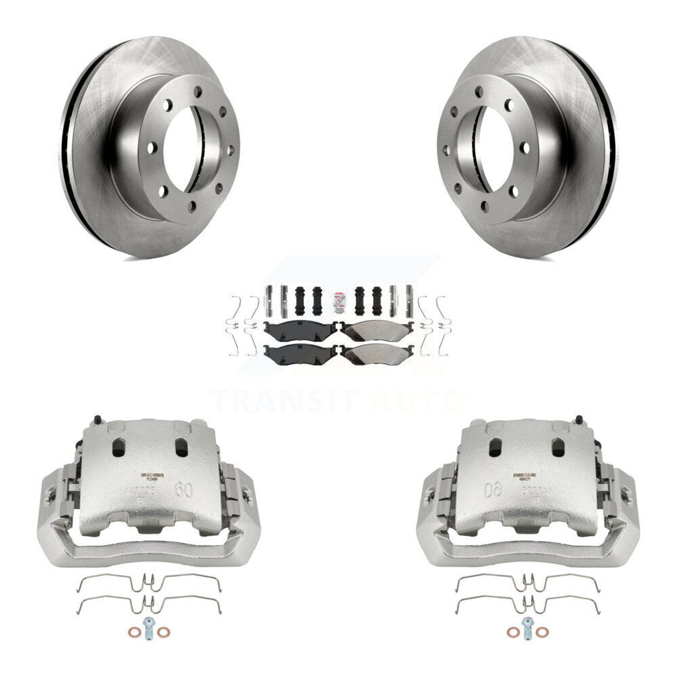 Front Disc Brake Caliper Rotors And Semi-Metallic Pads Kit For Ford F-450 Super Duty KC8-100362N