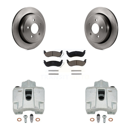 Rear Disc Brake Caliper Rotors And Ceramic Pads Kit For Ford Crown Victoria Mercury Grand Marquis Marauder KC8-100363C by Transit Auto