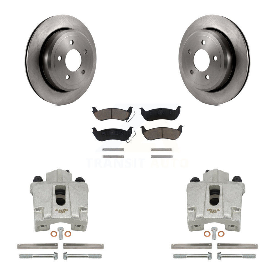 Rear Disc Brake Caliper Rotors And Ceramic Pads Kit For Ford Crown Victoria Mercury Grand Marquis Marauder KC8-100363C