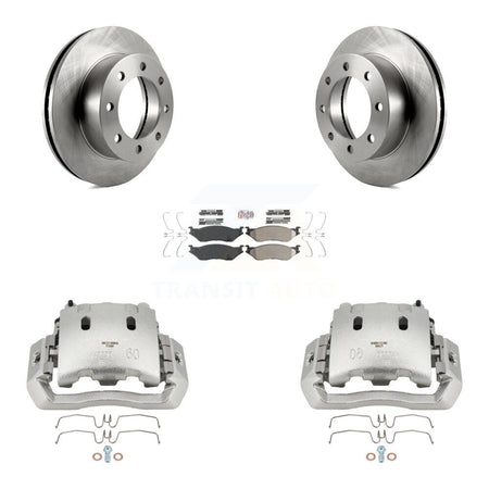 Front Disc Brake Caliper Rotors And Semi-Metallic Pads Kit For Ford F-450 Super Duty KC8-100363N