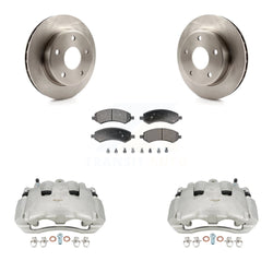 Front Disc Brake Caliper Rotors And Semi-Metallic Pads Kit For Dodge Dakota Mitsubishi Raider KC8-100363P