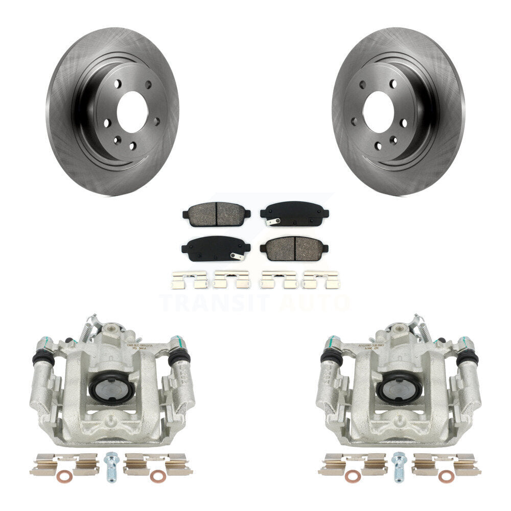 Rear Disc Brake Caliper Rotors And Semi-Metallic Pads Kit For Chevrolet Cruze Volt Cadillac ELR KC8-100364S by Transit Auto