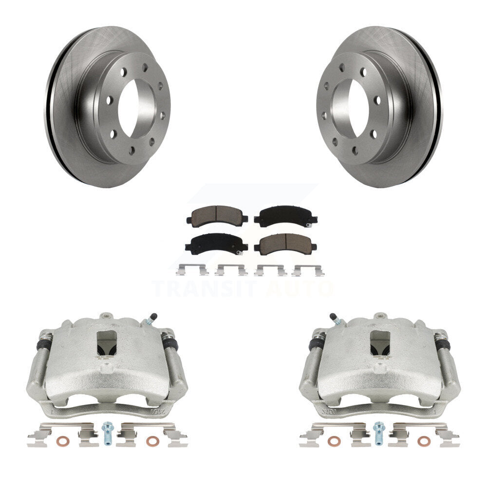 Rear Disc Brake Caliper Rotors And Ceramic Pads Kit For Chevrolet Express 3500 2500 GMC Savana KC8-100365C by Transit Auto