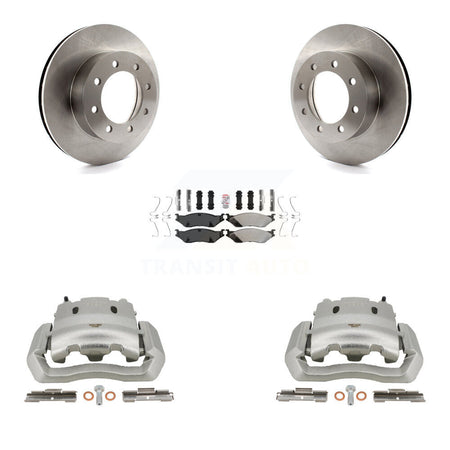 Front Disc Brake Caliper Rotor Semi-Metallic Pad Kit For Ford E-550 Super Duty Econoline KC8-100365N