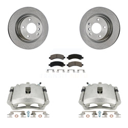 Rear Disc Brake Caliper Rotors And Ceramic Pads Kit For Chevrolet Express 3500 2500 GMC Savana KC8-100366C