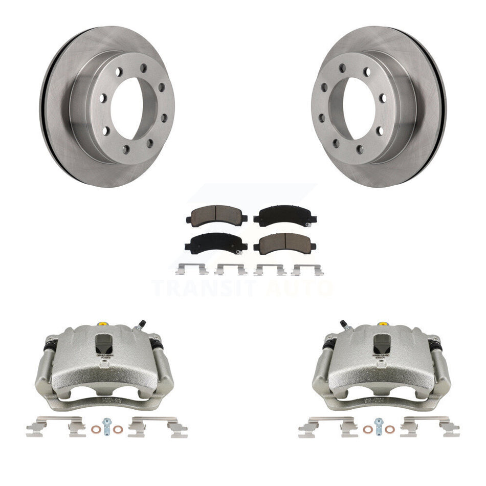Rear Disc Brake Caliper Rotors And Ceramic Pads Kit For Chevrolet Express 3500 2500 GMC Savana KC8-100366C