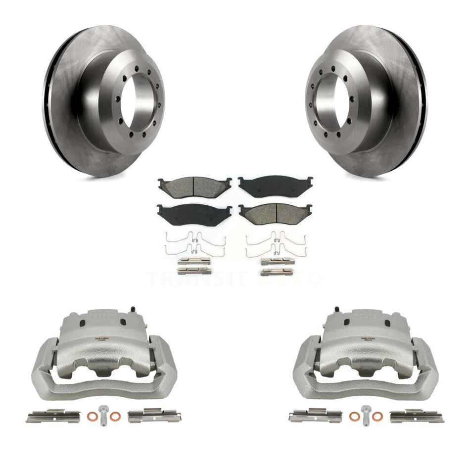 Rear Brake Caliper Rotor And Semi-Metallic Pad Kit For Ford E-550 Super Duty F-450 F-550 KC8-100367S
