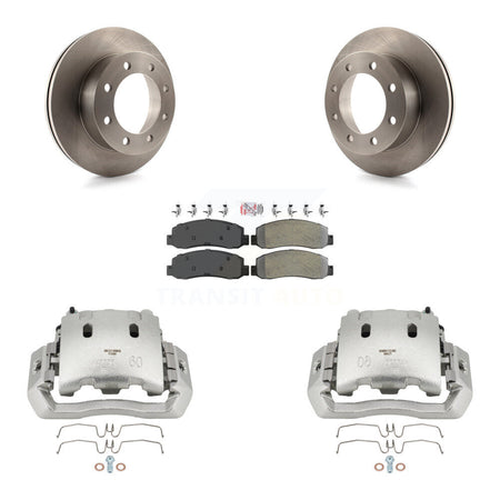 Front Disc Brake Caliper Rotors And Semi-Metallic Pads Kit For Ford F-450 Super Duty KC8-100368N