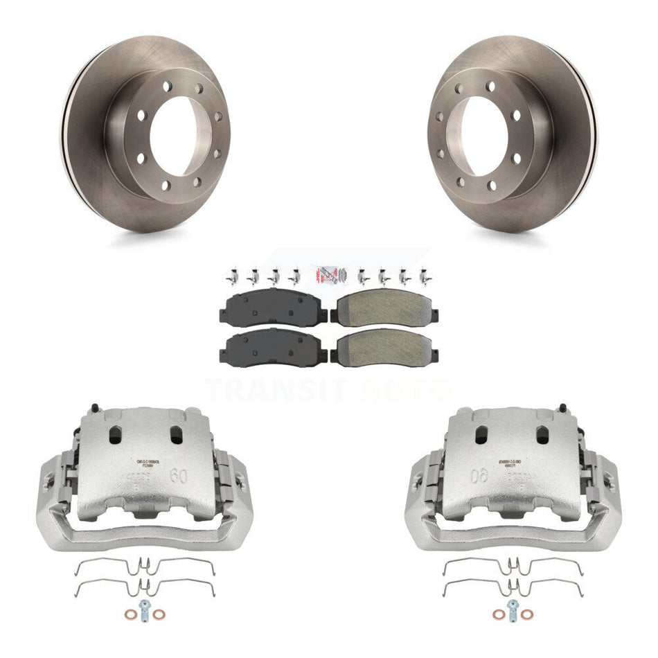 Front Disc Brake Caliper Rotors And Semi-Metallic Pads Kit For Ford F-450 Super Duty KC8-100368N