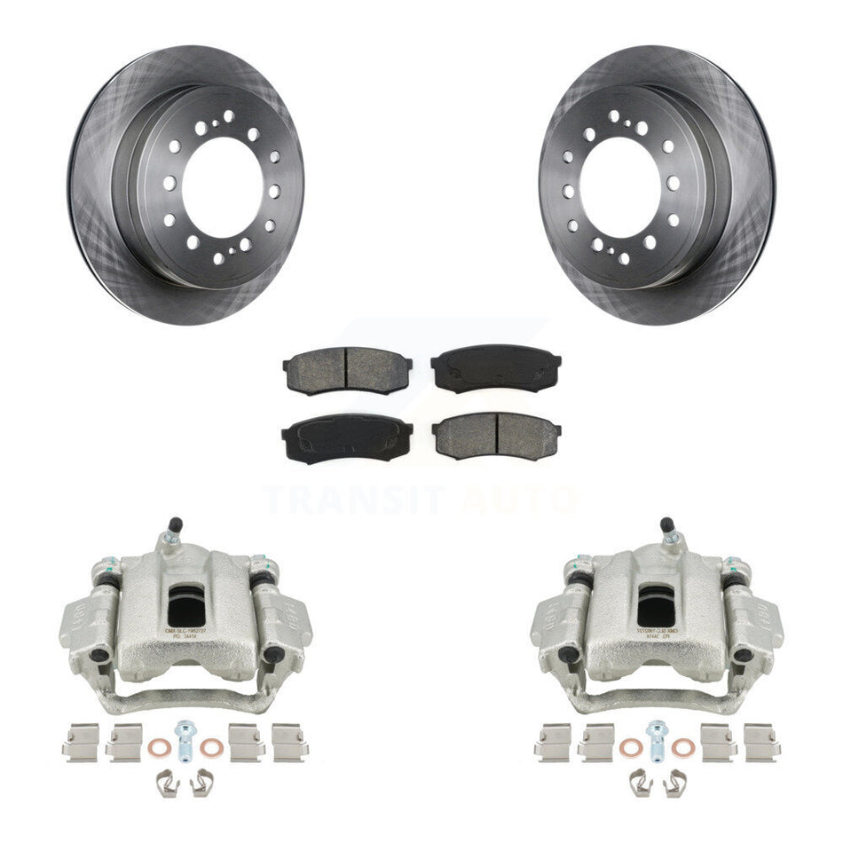 Rear Disc Brake Caliper Rotors And Semi-Metallic Pads Kit For 2010-2014 Toyota FJ Cruiser KC8-100368S