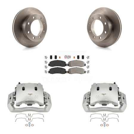 Front Disc Brake Caliper Rotors And Semi-Metallic Pads Kit For Ford F-450 Super Duty KC8-100369N