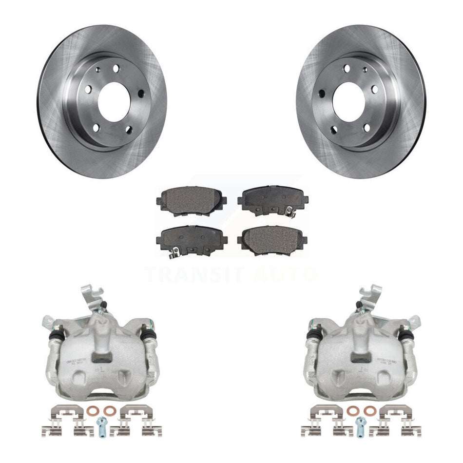 Rear Disc Brake Caliper Rotors And Semi-Metallic Pads Kit For 2014-2016 Mazda 3 Sport Vehicles Manufactured In Japan 2.5L/2.0L KC8-100369P by Transit Auto