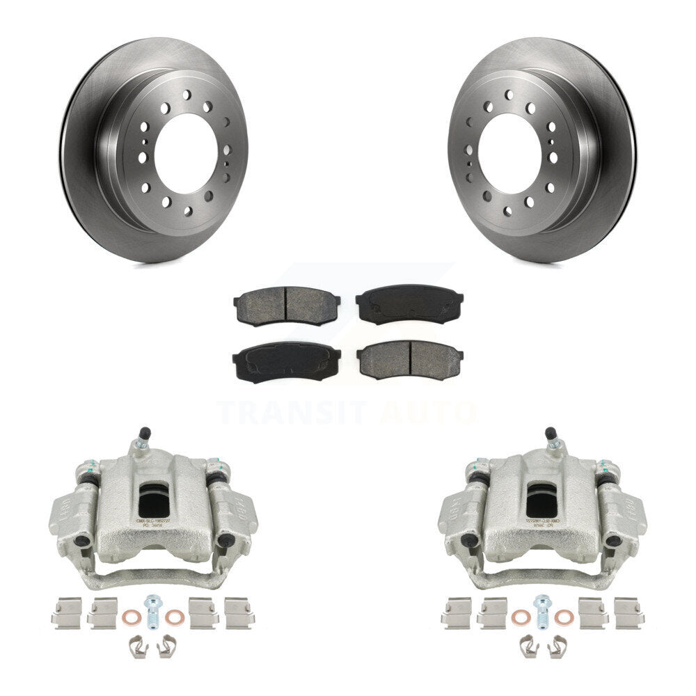 Rear Disc Brake Caliper Rotors And Semi-Metallic Pads Kit For Toyota 4Runner FJ Cruiser KC8-100369S by Transit Auto