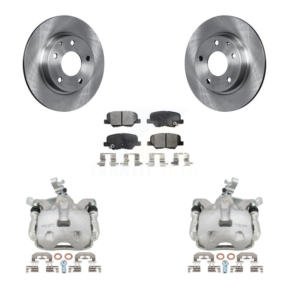 Rear Disc Brake Caliper Rotors And Semi-Metallic Pads Kit For 2014-2016 Mazda 3 Sport Vehicles Manufactured In Mexico 2.5L KC8-100370P by Transit Auto