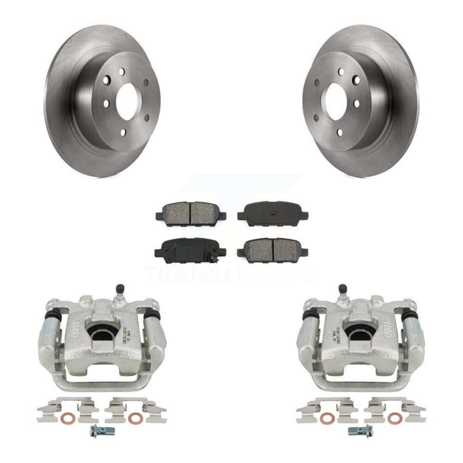 Rear Disc Brake Caliper Rotors And Semi-Metallic Pads Kit For Nissan Altima Maxima KC8-100370S by Transit Auto