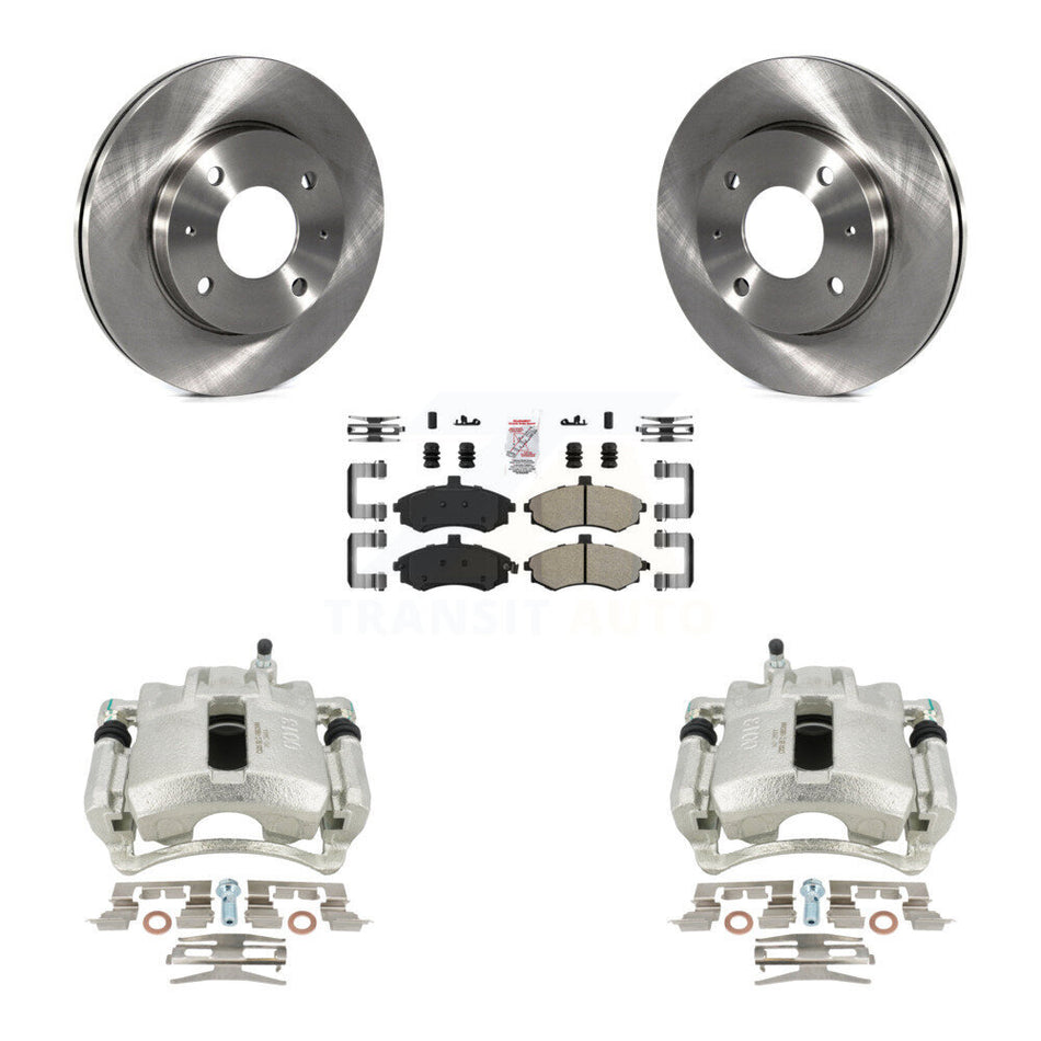 Front Disc Brake Caliper Rotors And Semi-Metallic Pads Kit For Hyundai Elantra KC8-100372N