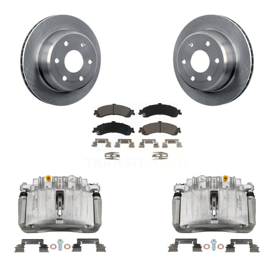 Rear Brake Caliper Rotor & Ceramic Pad Kit For Chevrolet Silverado 1500 GMC Avalanche XL KC8-100373C