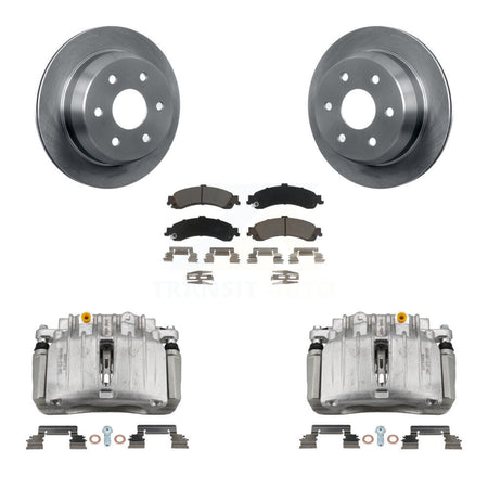 Rear Disc Brake Caliper Rotors And Ceramic Pads Kit For 2002 Chevrolet Suburban 1500 4WD KC8-100375C