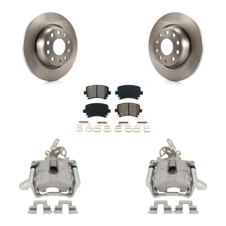 Rear Disc Brake Caliper Rotors And Semi-Metallic Pads Kit For Volkswagen GTI Audi A3 Quattro With 282mm Diameter Rotor KC8-100377S by Transit Auto