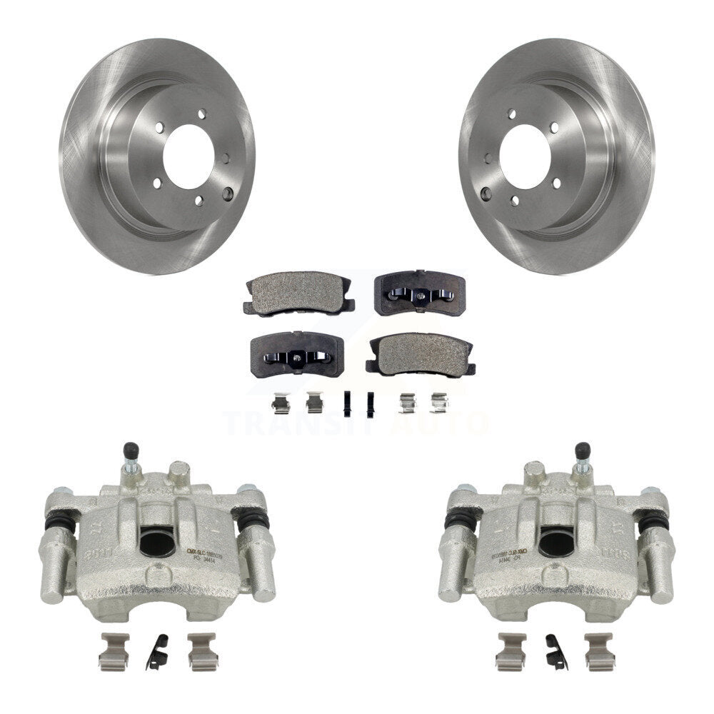 Rear Disc Brake Caliper Rotors And Semi-Metallic Pads Kit For Dodge Caliber Mitsubishi Lancer KC8-100378P by Transit Auto