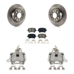 Rear Disc Brake Caliper Rotors And Semi-Metallic Pads Kit For Volkswagen Jetta GTI Audi A3 Quattro KC8-100378S