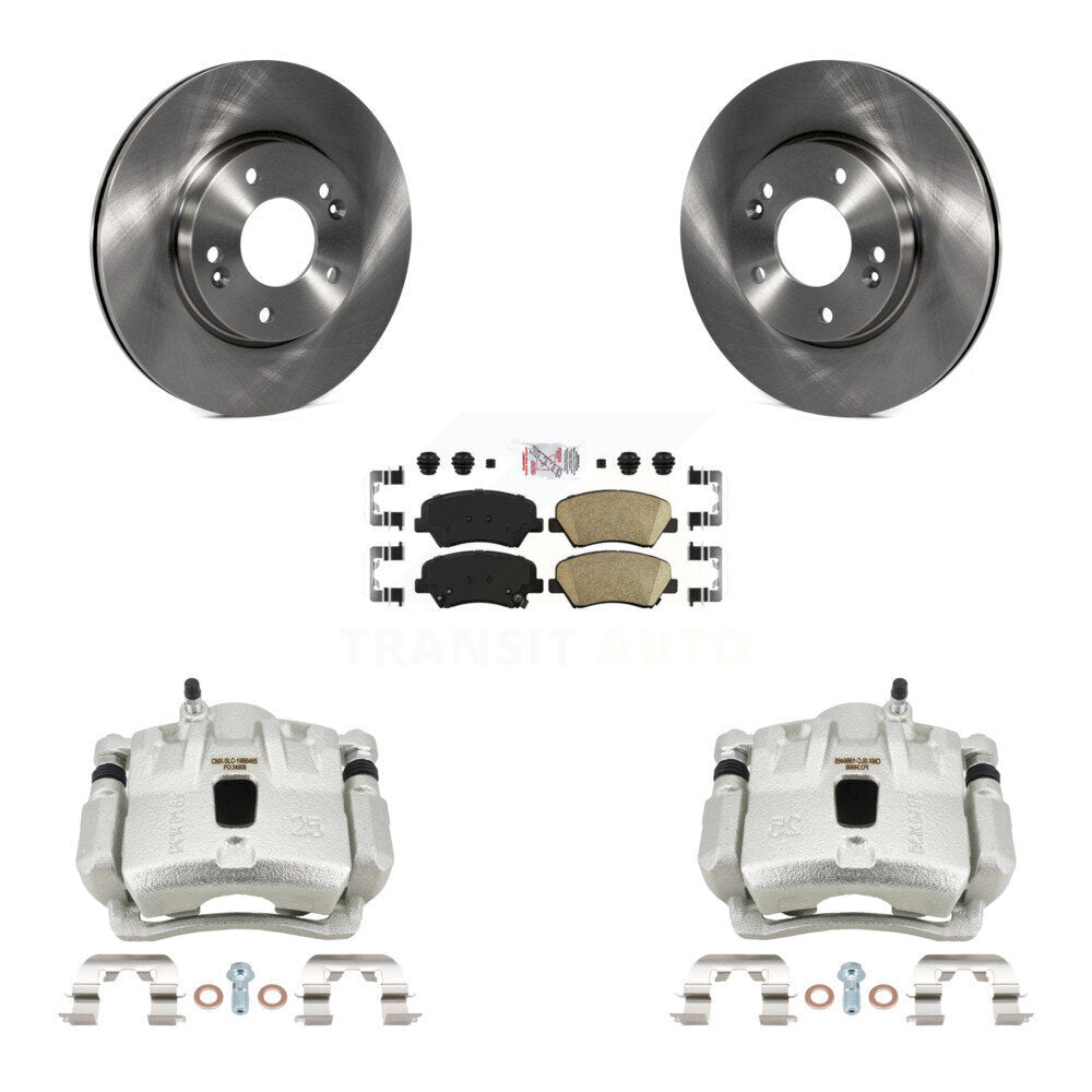 Front Disc Brake Caliper Rotors And Ceramic Pads Kit For 2011-2012 Hyundai Elantra 1.8L KC8-100379N