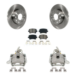 Rear Disc Brake Caliper Rotors And Semi-Metallic Pads Kit For Volkswagen Jetta Rabbit KC8-100379S