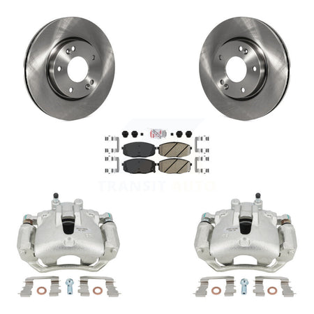 Front Disc Brake Caliper Rotors And Ceramic Pads Kit For Hyundai Elantra KC8-100380N by Transit Auto