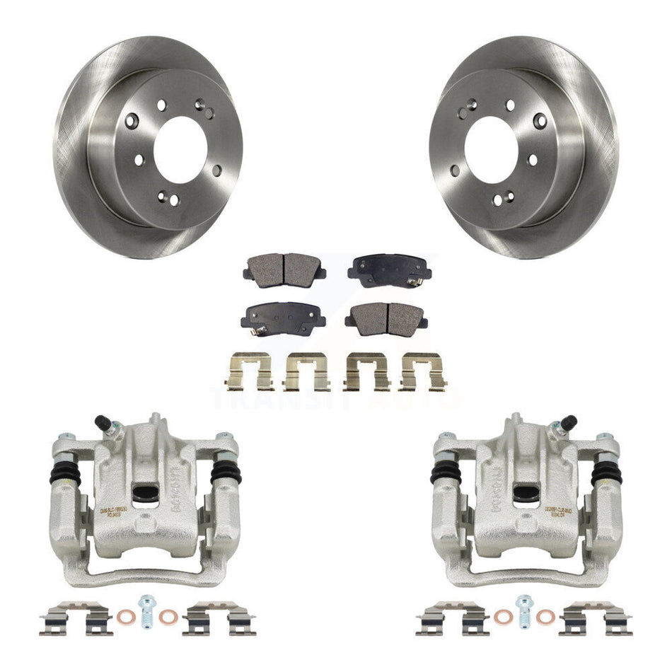 Rear Disc Brake Caliper Rotors And Semi-Metallic Pads Kit For 2010-2013 Kia Soul KC8-100380P