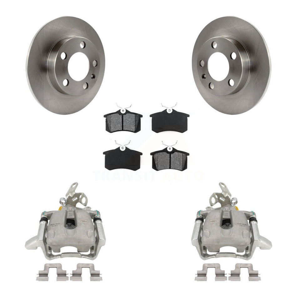 Rear Disc Brake Caliper Rotors And Semi-Metallic Pads Kit For Volkswagen Jetta KC8-100380S