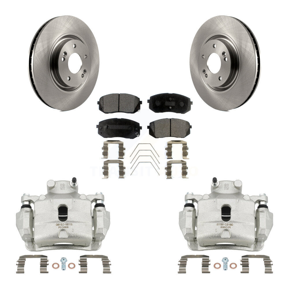 Front Disc Brake Caliper Rotors And Ceramic Pads Kit For Hyundai Sonata Kia Optima KC8-100380T