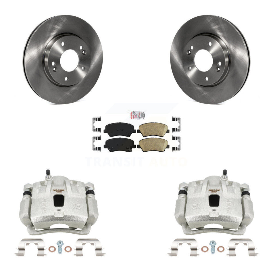Front Disc Brake Caliper Rotors And Ceramic Pads Kit For 2011-2012 Hyundai Elantra 1.8L KC8-100381N